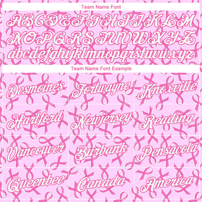 Custom Women's Pink White Breast Cancer 3D V-Neck Cropped Baseball Jersey - Sky-Custom