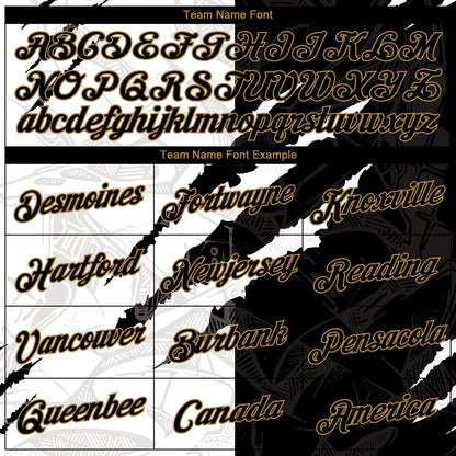 Custom Women's Graffiti Pattern Black-Old Gold Scratch 3D V-Neck Cropped Baseball Jersey - Sky-Custom