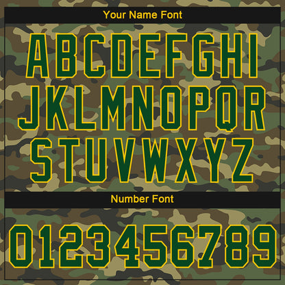 Custom Women's Camo Green-Gold Salute To Service V-Neck Cropped Baseball Jersey - Sky-Custom