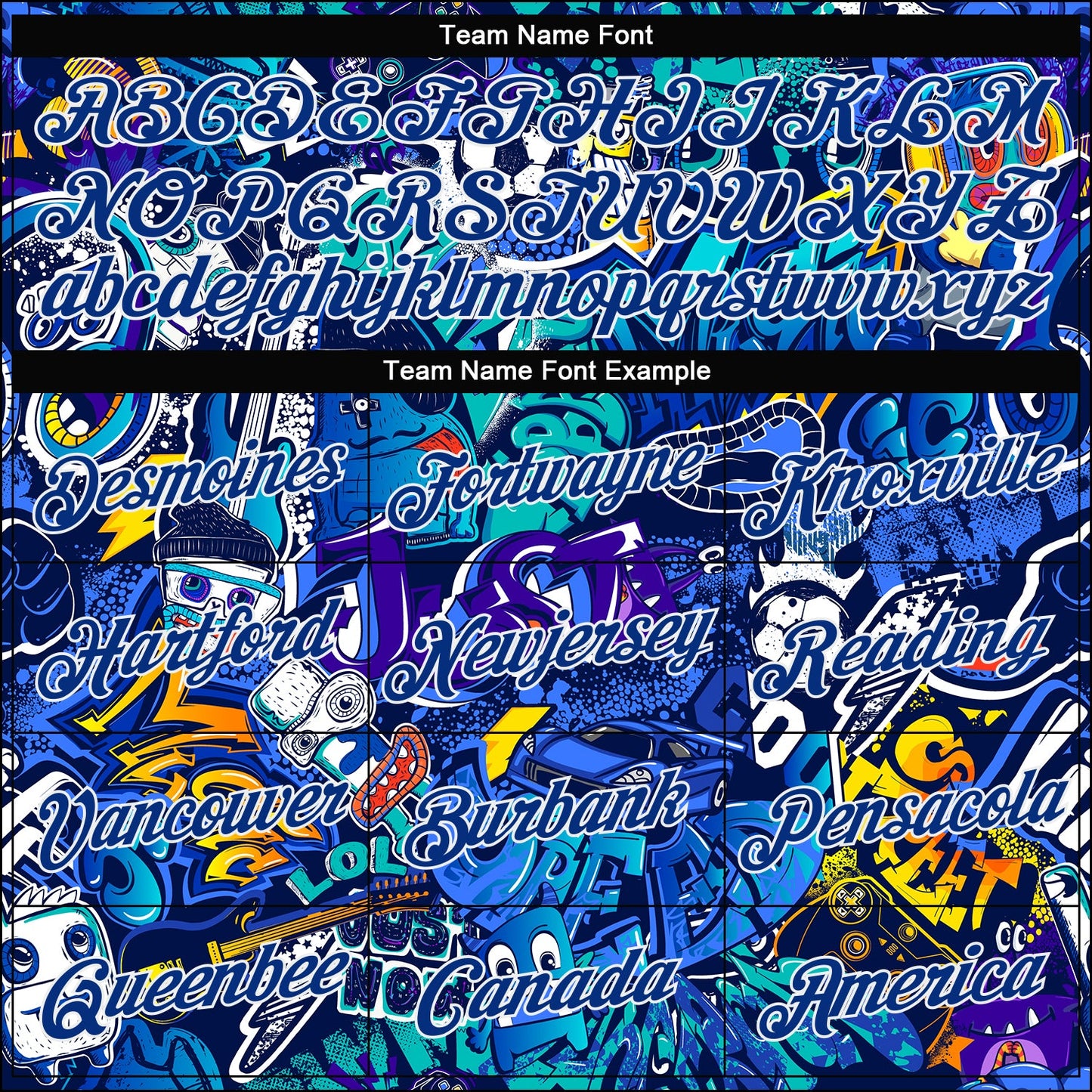 Custom Women's Graffiti Pattern Royal-White Abstract Urban Street Art 3D V-Neck Cropped Baseball Jersey - Sky-Custom