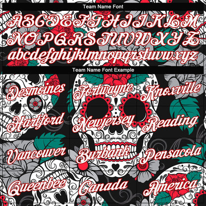 Custom Women's Graffiti Pattern White-Red Skull Fashion 3D V-Neck Cropped Baseball Jersey - Sky-Custom