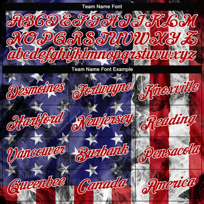 Custom Women's White Royal-Red American Flag Fashion 3D V-Neck Cropped Baseball Jersey - Sky-Custom