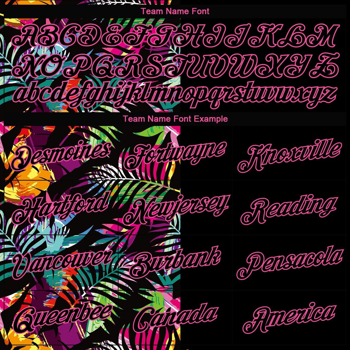 Custom Women's Black Black-Pink Tropical Palm Leaves 3D V-Neck Cropped Baseball Jersey - Sky-Custom