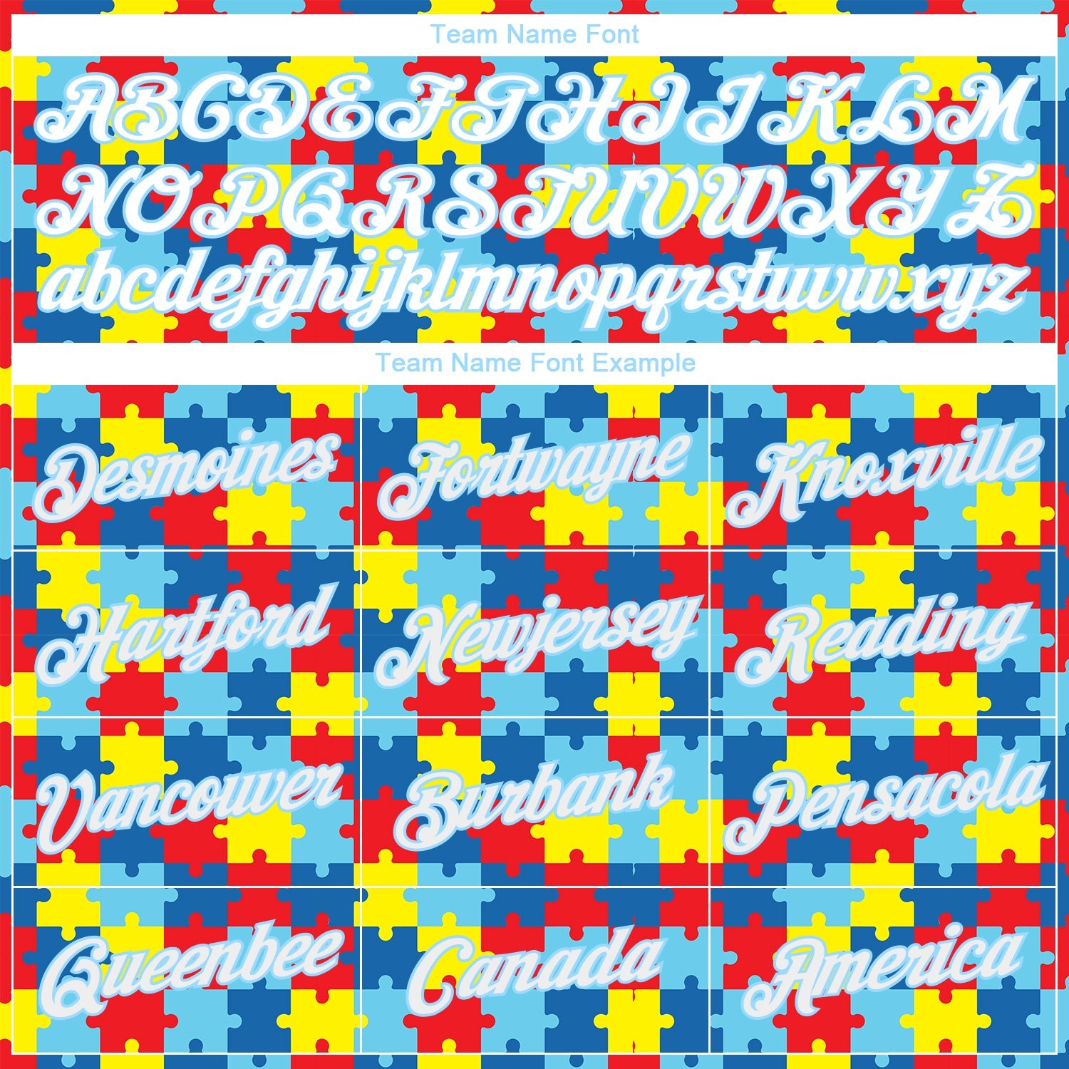Custom Women's Autism Awareness Puzzle Pieces White-Light Blue 3D V-Neck Cropped Baseball Jersey - Sky-Custom
