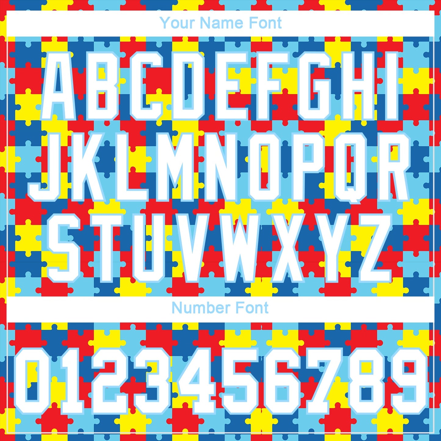 Custom Women's Autism Awareness Puzzle Pieces White-Light Blue 3D V-Neck Cropped Baseball Jersey - Sky-Custom