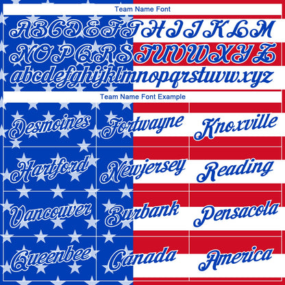 Custom Women's Royal White-Red American Flag Fashion 3D V-Neck Cropped Baseball Jersey - Sky-Custom