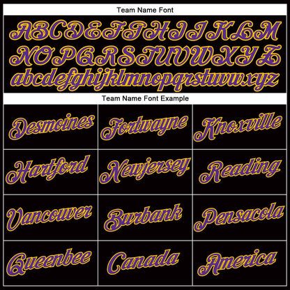 Custom Women's Black Purple-Gold V-Neck Cropped Baseball Jersey - Sky-Custom