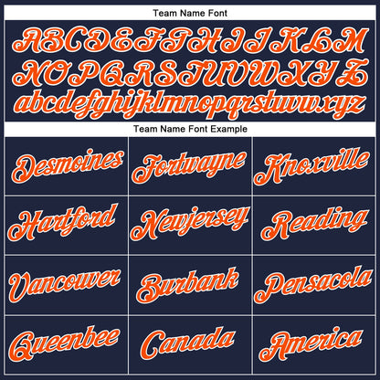 Custom Women's Navy Orange-White V-Neck Cropped Baseball Jersey - Sky-Custom