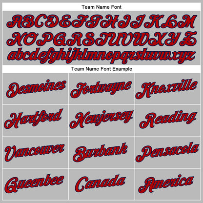 Custom Women's Gray Red-Navy V-Neck Cropped Baseball Jersey - Sky-Custom