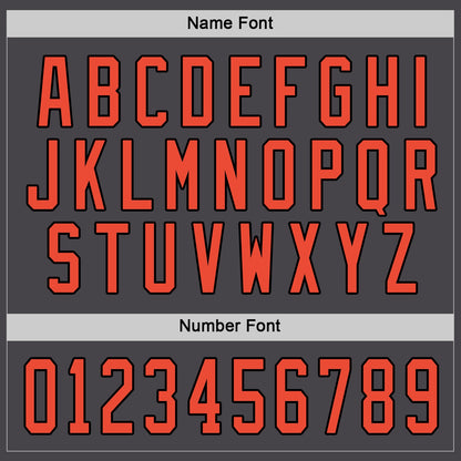 Custom Steel Gray Orange-Black Hockey Jersey - Sky-Custom