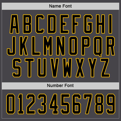 Custom Steel Gray Black-Gold Hockey Jersey - Sky-Custom