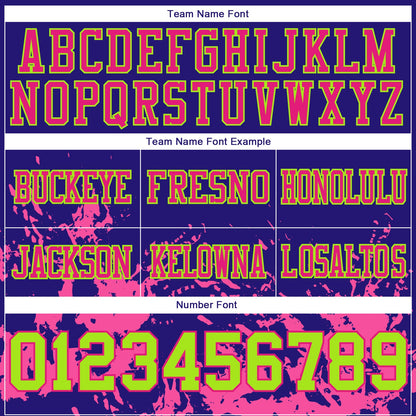 Custom Dark Purple Neon Green-Hot Pink Splash Mesh Authentic Football Jersey - Sky-Custom