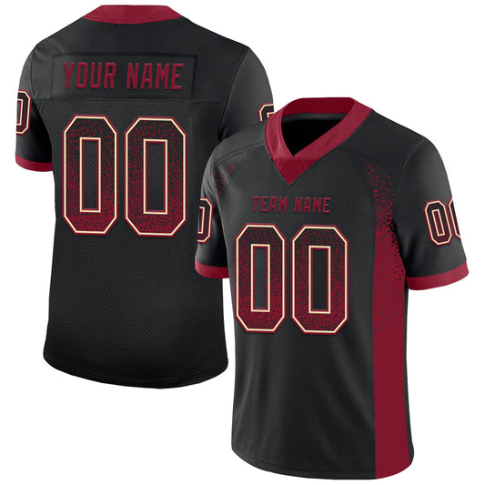 Custom Black Crimson-Cream Mesh Drift Fashion Football Jersey - Sky-Custom