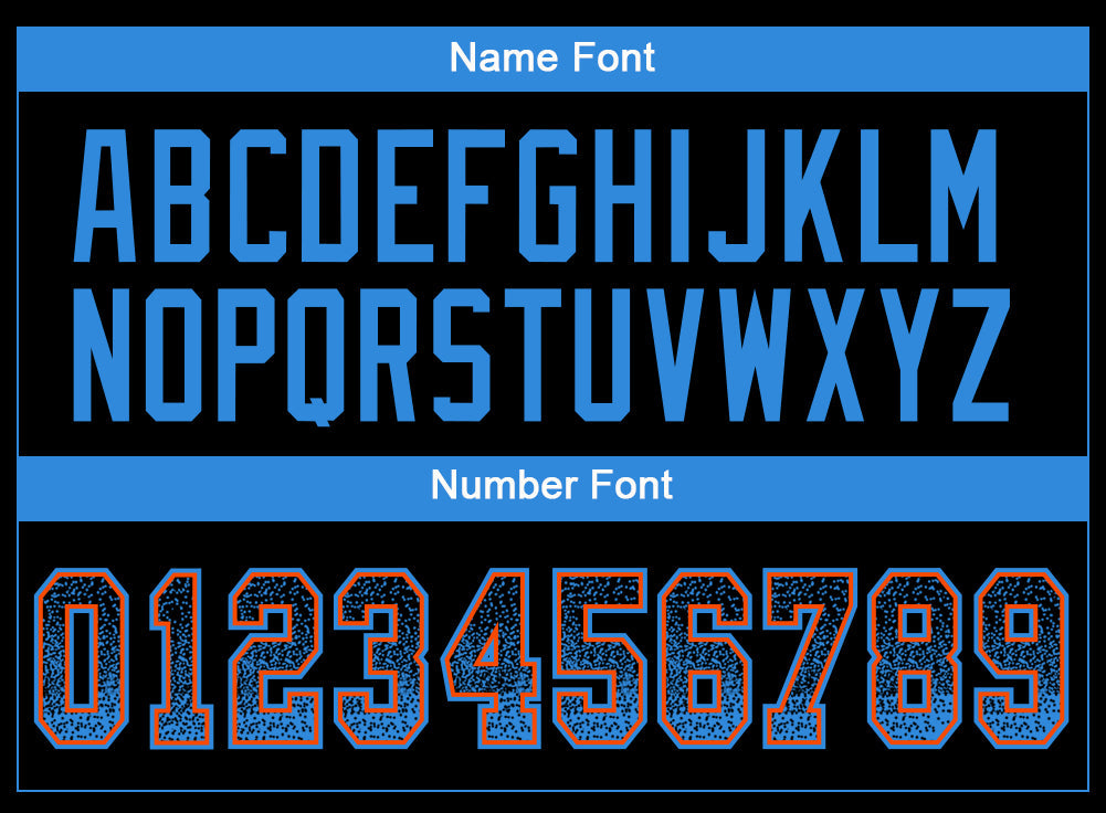 Custom Black Powder Blue-Orange Mesh Drift Fashion Football Jersey - Sky-Custom