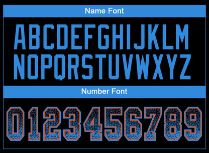 Custom Black Powder Blue-Orange Mesh Drift Fashion Football Jersey - Sky-Custom