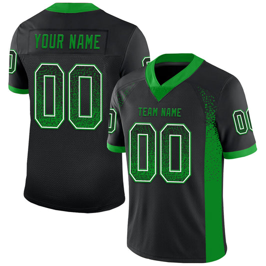 Custom Black Grass Green-White Mesh Drift Fashion Football Jersey - Sky-Custom