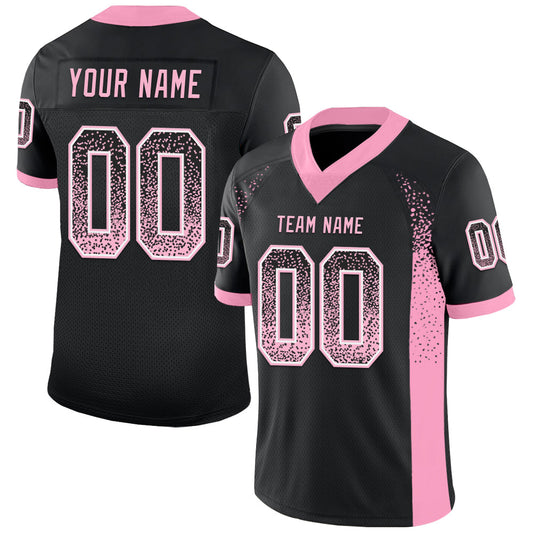 Custom Black Light Pink-White Mesh Drift Fashion Football Jersey - Sky-Custom