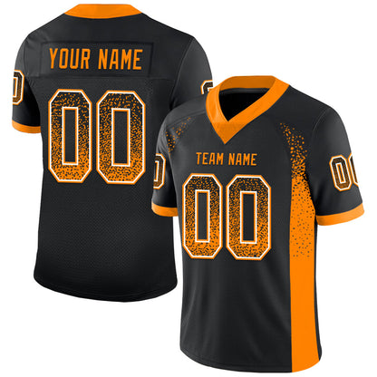 Custom Black Bay Orange-White Mesh Drift Fashion Football Jersey - Sky-Custom