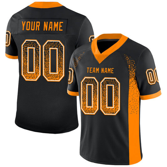 Custom Black Bay Orange-White Mesh Drift Fashion Football Jersey - Sky-Custom