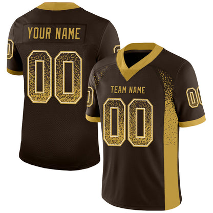 Custom Brown Old Gold-Cream Mesh Drift Fashion Football Jersey - Sky-Custom