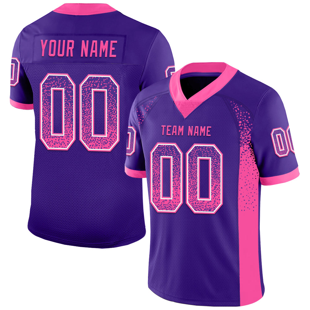 Custom Purple Pink-White Mesh Drift Fashion Football Jersey - Sky-Custom