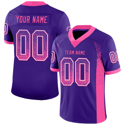 Custom Purple Pink-White Mesh Drift Fashion Football Jersey - Sky-Custom