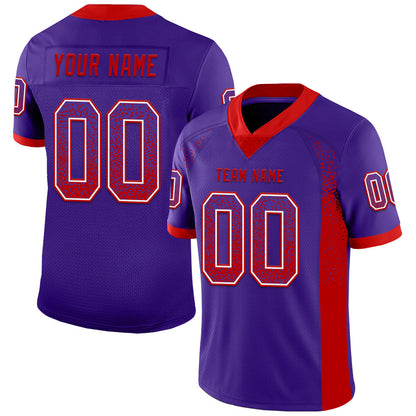 Custom Purple Red-White Mesh Drift Fashion Football Jersey - Sky-Custom