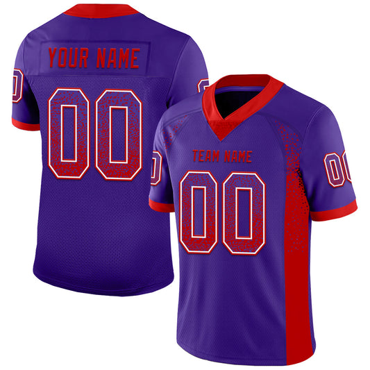 Custom Purple Red-White Mesh Drift Fashion Football Jersey - Sky-Custom