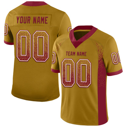 Custom Old Gold Crimson-White Mesh Drift Fashion Football Jersey - Sky-Custom