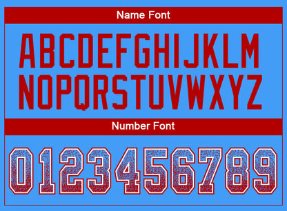 Custom Powder Blue Red-White Mesh Drift Fashion Football Jersey - Sky-Custom