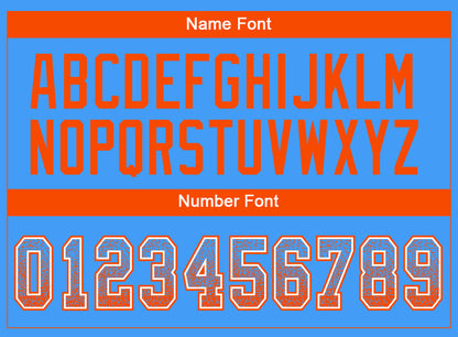 Custom Powder Blue Orange-White Mesh Drift Fashion Football Jersey - Sky-Custom