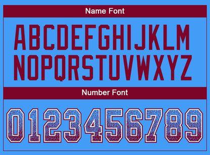 Custom Powder Blue Maroon-White Mesh Drift Fashion Football Jersey - Sky-Custom