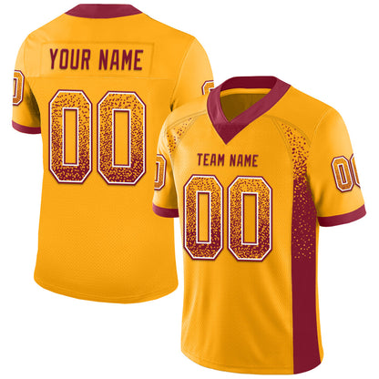 Custom Gold Crimson-White Mesh Drift Fashion Football Jersey - Sky-Custom
