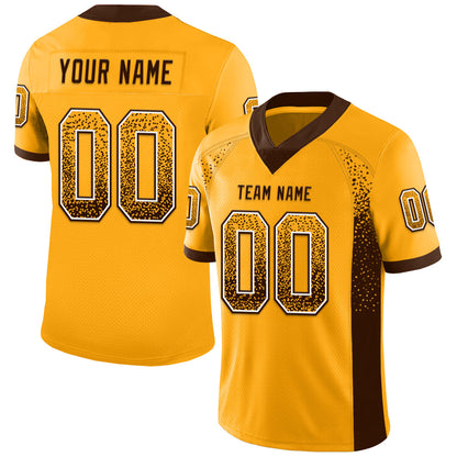 Custom Gold Brown-White Mesh Drift Fashion Football Jersey - Sky-Custom
