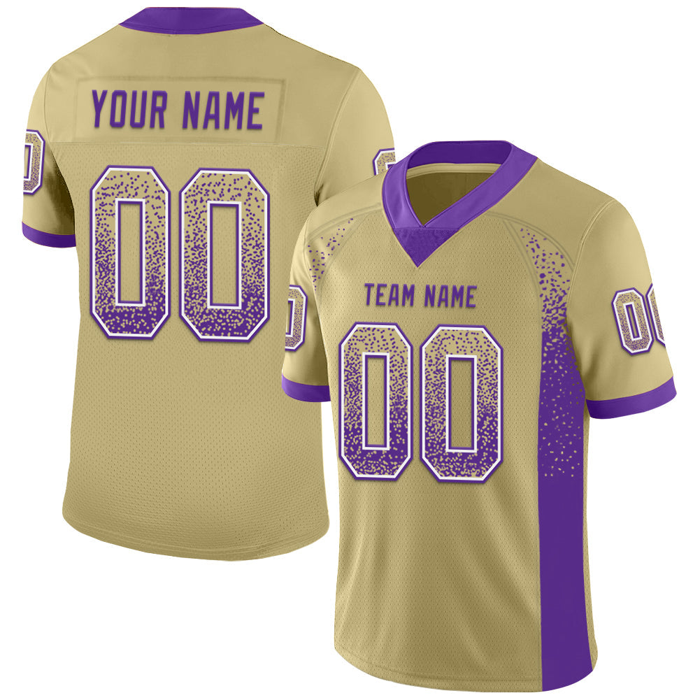 Custom Vegas Gold Purple-White Mesh Drift Fashion Football Jersey - Sky-Custom