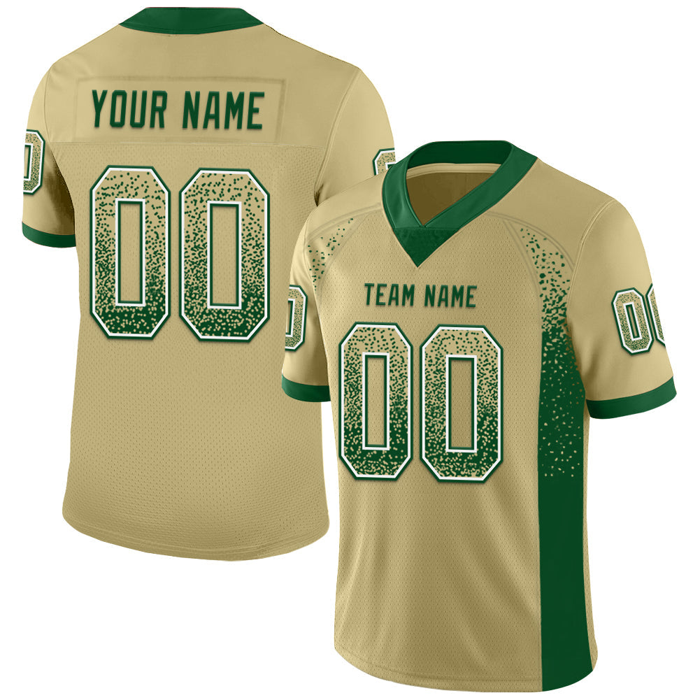 Custom Vegas Gold Green-White Mesh Drift Fashion Football Jersey - Sky-Custom