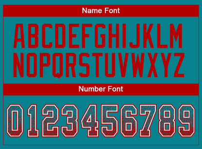Custom Teal Red-White Mesh Drift Fashion Football Jersey - Sky-Custom