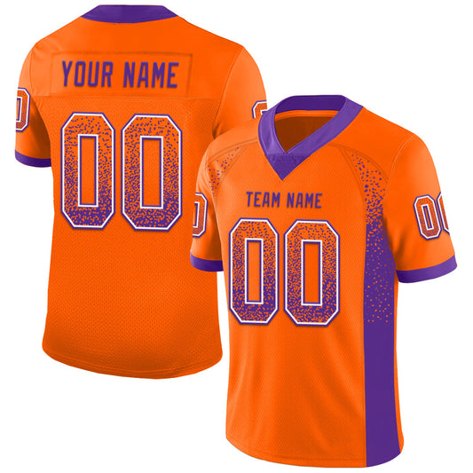 Custom Orange Purple-White Mesh Drift Fashion Football Jersey - Sky-Custom