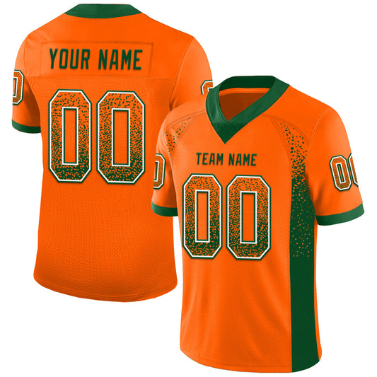 Custom Orange Green-White Mesh Drift Fashion Football Jersey - Sky-Custom