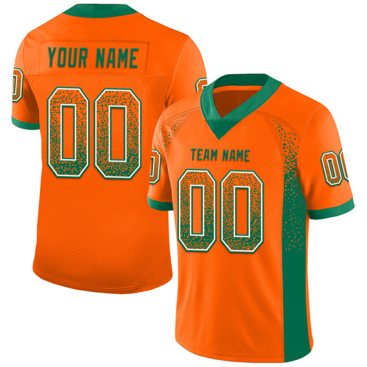 Custom Orange Kelly Green-White Mesh Drift Fashion Football Jersey - Sky-Custom
