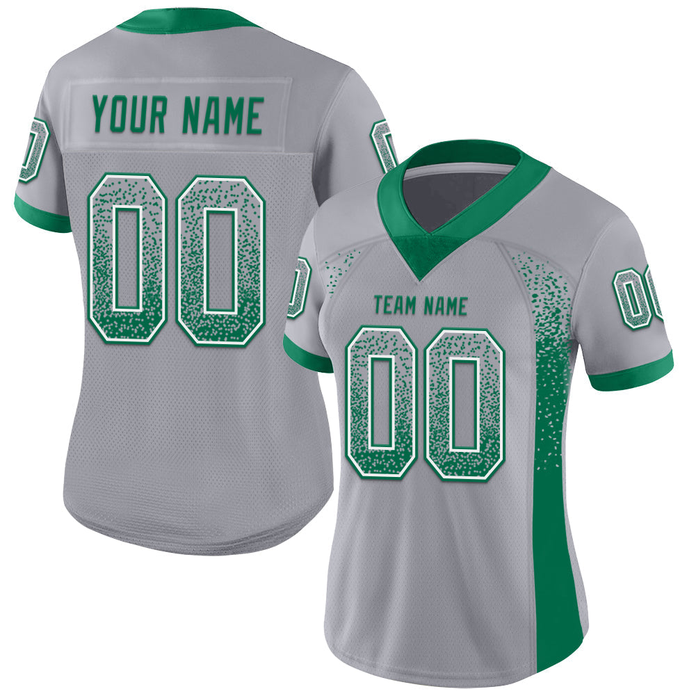 Custom Gray Kelly Green-White Mesh Drift Fashion Football Jersey - Sky-Custom