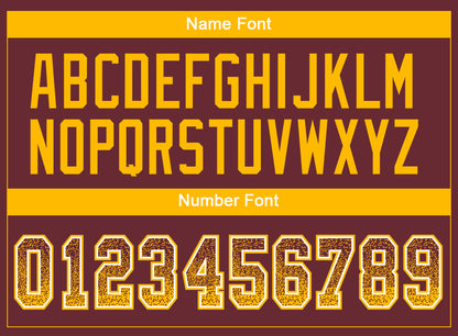 Custom Burgundy Gold-White Mesh Drift Fashion Football Jersey - Sky-Custom