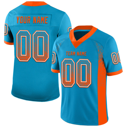 Custom Panther Blue Orange-White Mesh Drift Fashion Football Jersey - Sky-Custom
