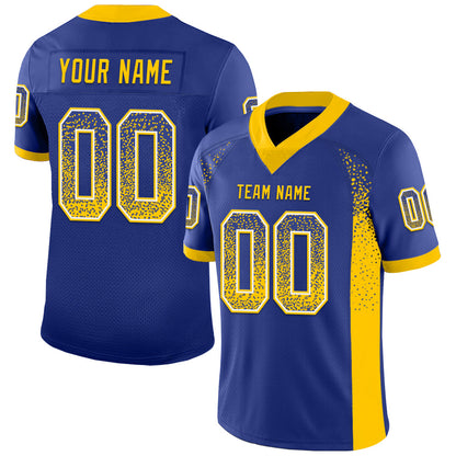 Custom Royal Yellow-White Mesh Drift Fashion Football Jersey - Sky-Custom