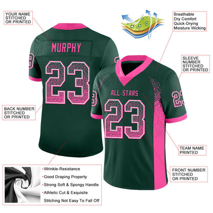 Custom Green Pink-White Mesh Drift Fashion Football Jersey - Sky-Custom