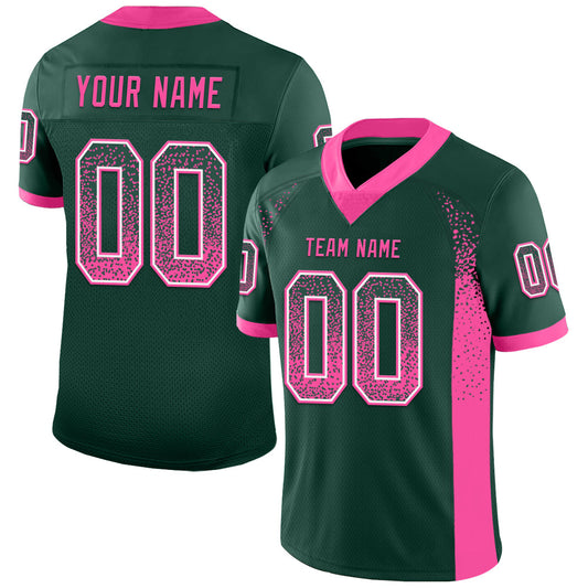 Custom Green Pink-White Mesh Drift Fashion Football Jersey - Sky-Custom