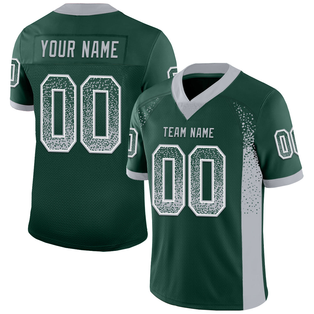 Custom Green Gray-White Mesh Drift Fashion Football Jersey - Sky-Custom