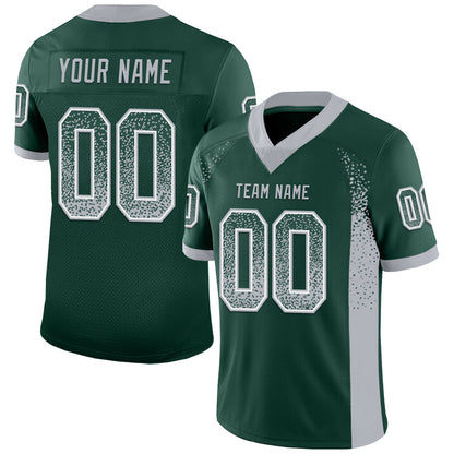 Custom Green Gray-White Mesh Drift Fashion Football Jersey - Sky-Custom