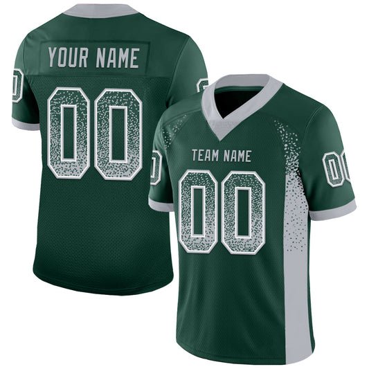 Custom Green Gray-White Mesh Drift Fashion Football Jersey - Sky-Custom