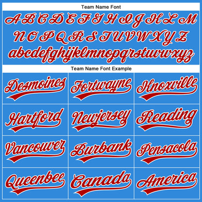 Custom Electric Blue Red-White Authentic Baseball Jersey - Sky-Custom